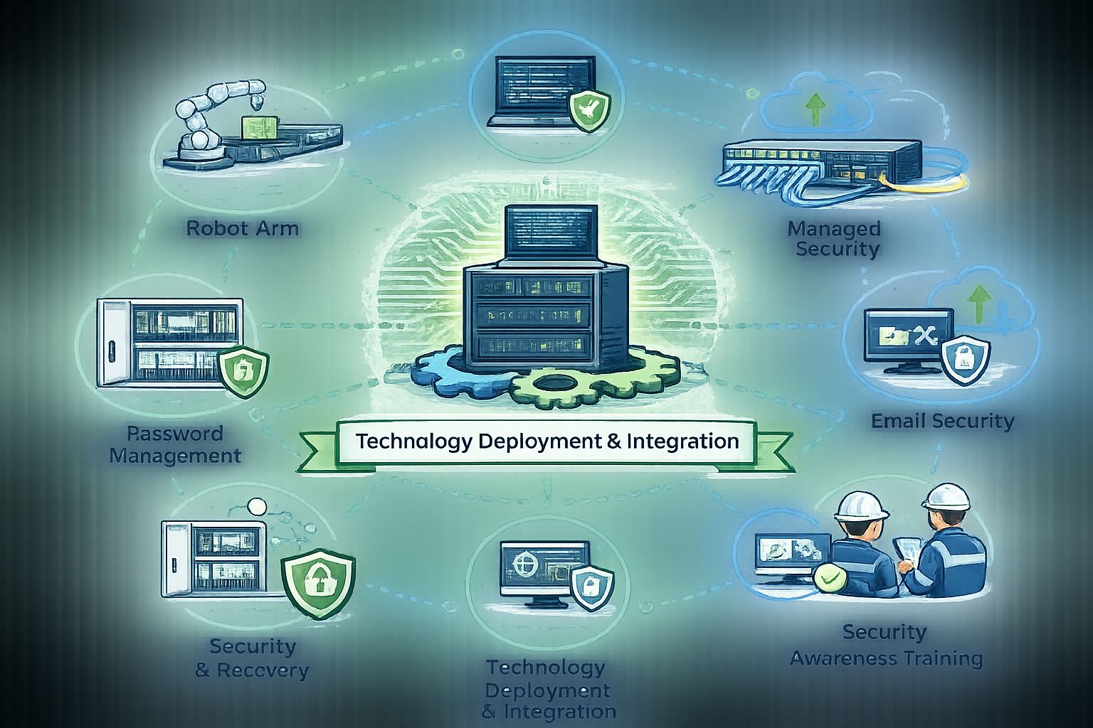 Technology deployment team integrating security operations center tools